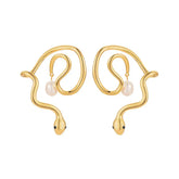 Snake Pearl Ear Cuff Earrings